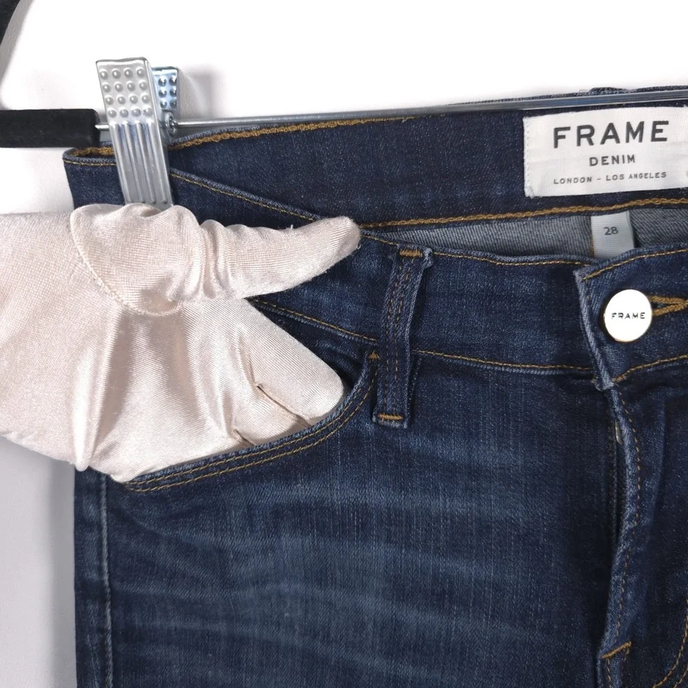 FRAME Le Skinny de Jeanne PEMBRIDE SQUARE Jeans MADE IN USA HAND CRAFTED Size 28 - Picture 10 of 12